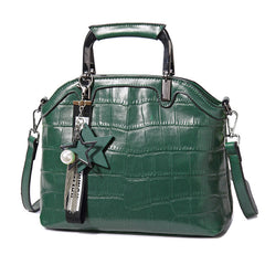 Crocodile Leather Backpack with Dual Straps