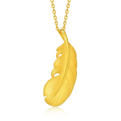 Feather Pendant Necklace, Gold-Plated Jewelry for Women