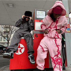 Y2K Style Streetwear Zip Hoodie for Men and Women